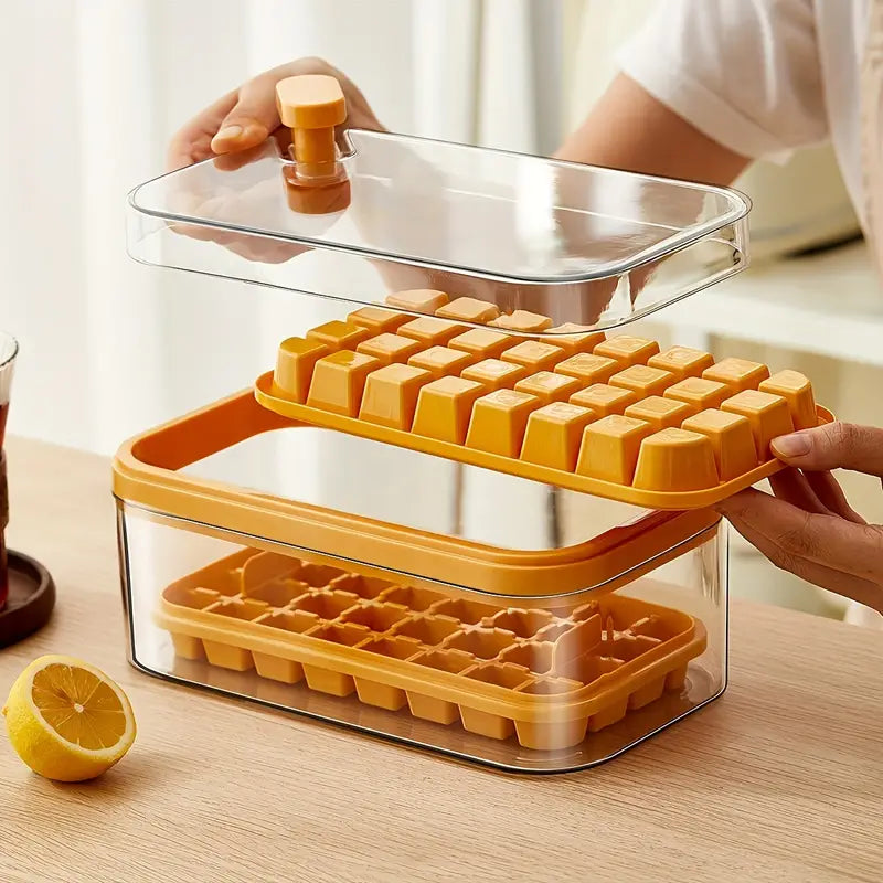 Ice Cube Tray with Lid & Bin
