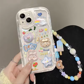 New Cartoon 3D Bear Rabbit Chain Bracelet Phone