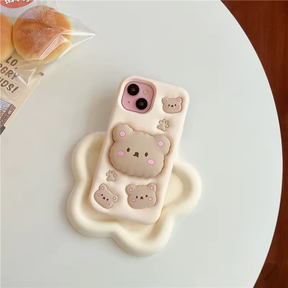 Cartoon Bear Phone Case with Holder Stand