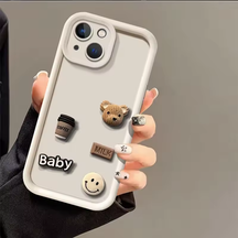 3D Retro Bear TPU Phone Case with Lens Protection