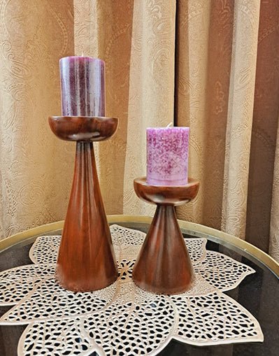 Candle Stand Wooden x2